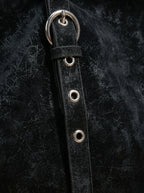Sac de Cours Femme Cabas Suédine Vintage Sangles Noir