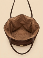 Sac de Cours Femme Grand Cabas Suédine Daim Synthétique Café