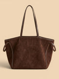 Sac de Cours Femme Maxi Cabas Suédine Oversize Café