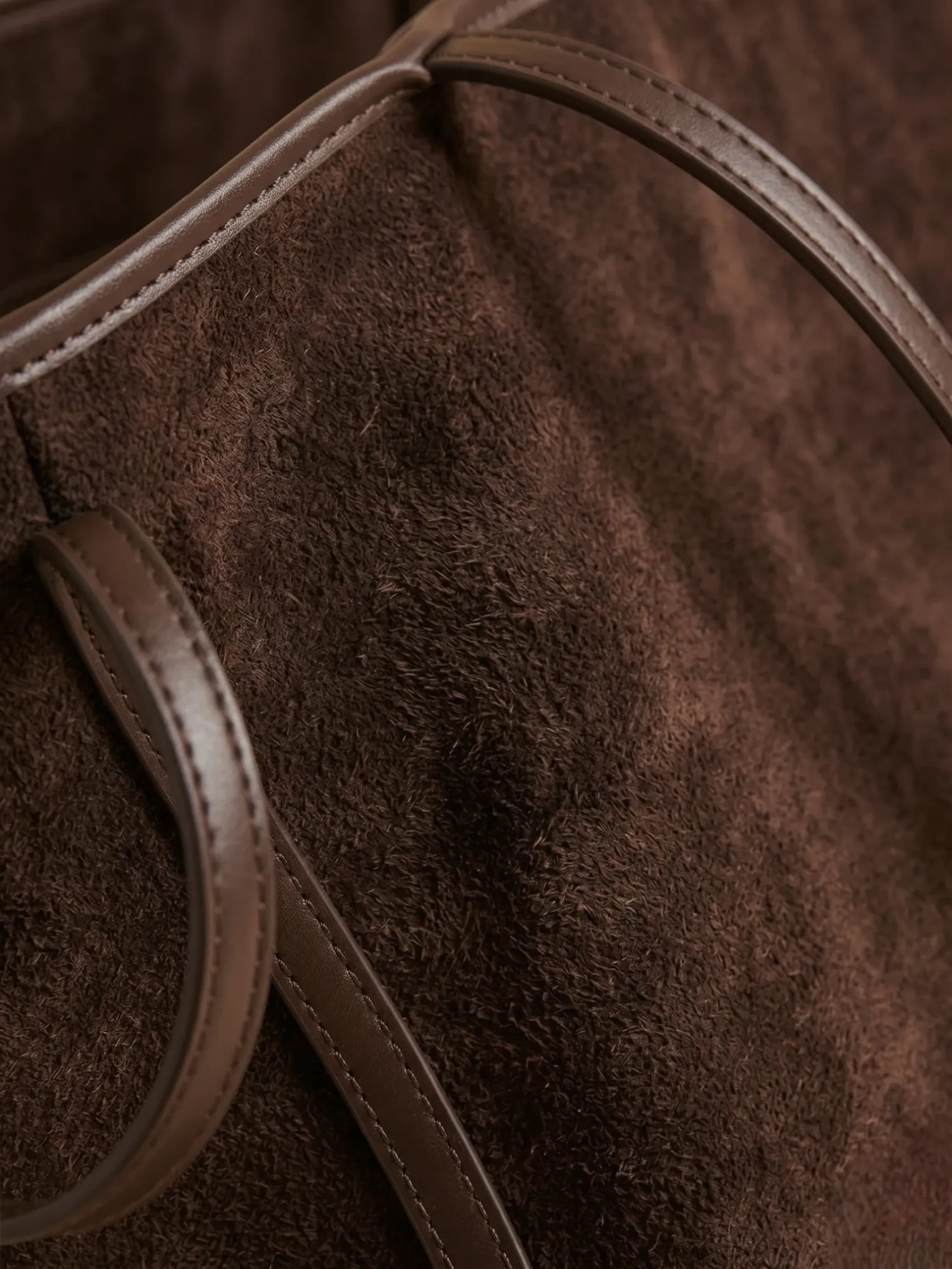 Sac de Cours Femme Maxi Cabas Suédine Oversize Café