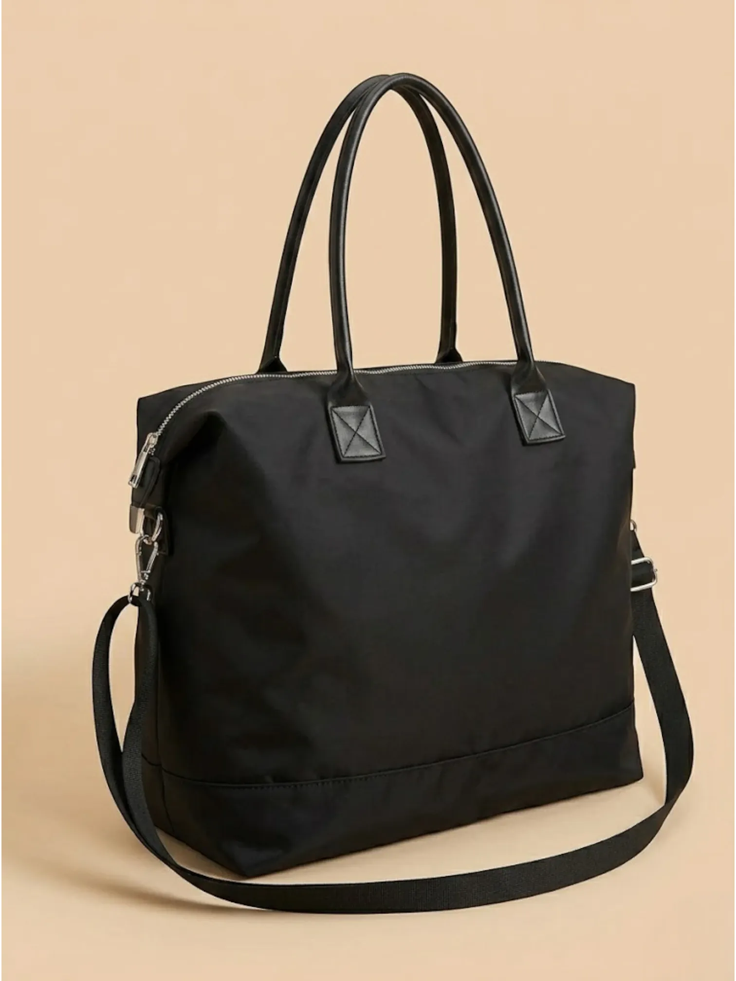 Sac de Cours Femme Toile Grande Capacité Noir