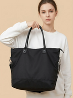Sac de Cours Femme Toile Grande Capacité Noir