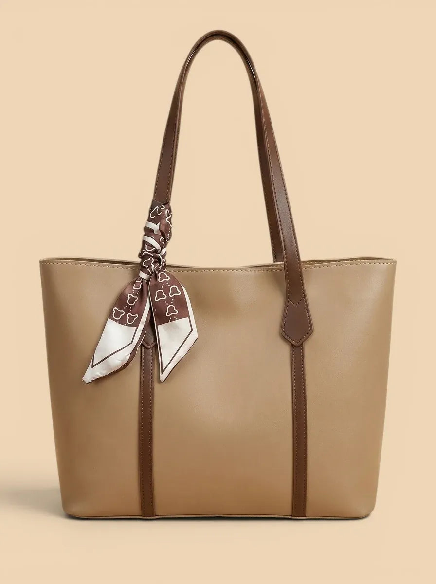 Sac de Cours Femme Tote Bag foulard Élégant Khaki