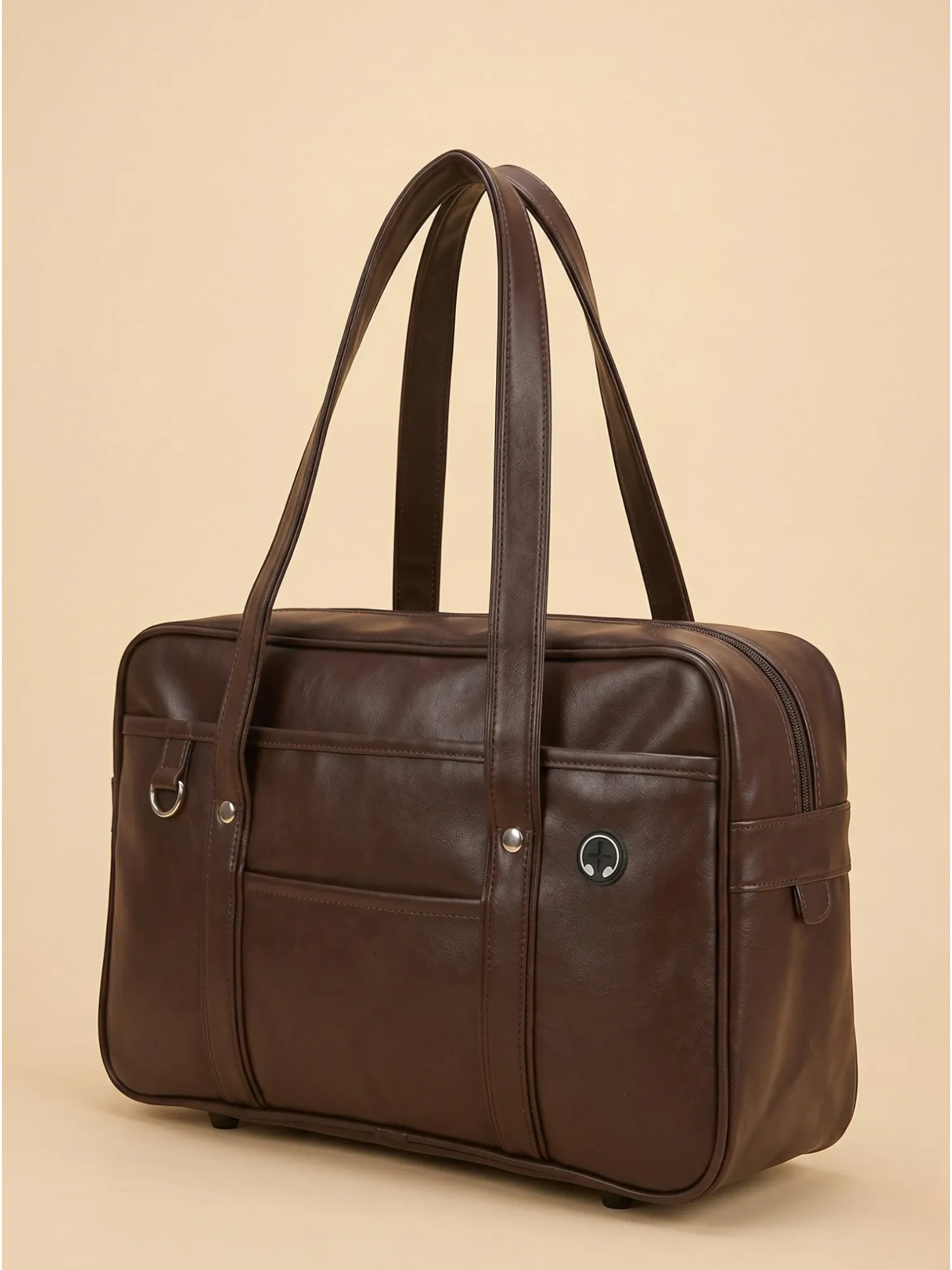Sac de Cours Japonais en Simili Cuir Marron