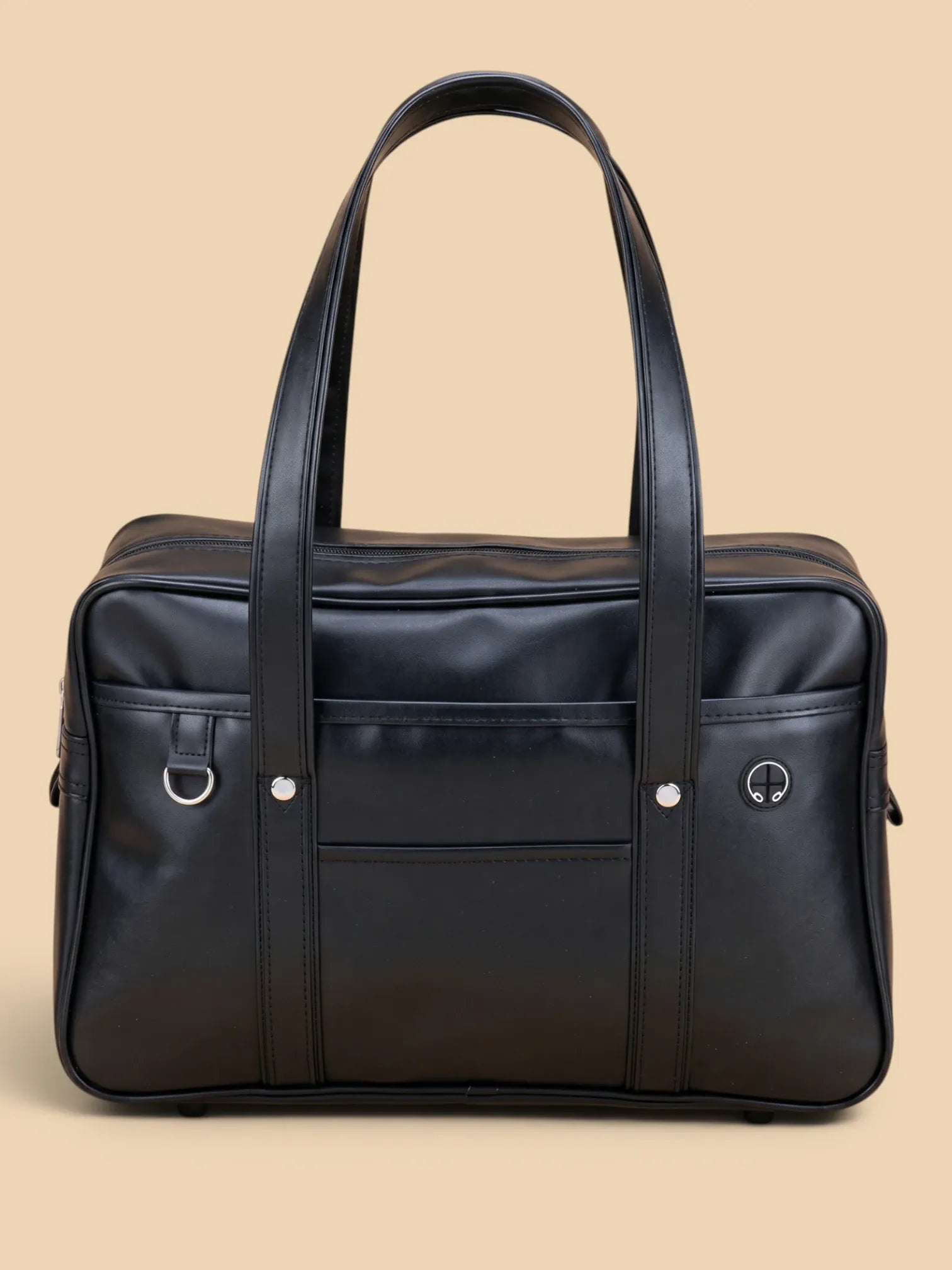 Sac de Cours Japonais en Simili Cuir Noir