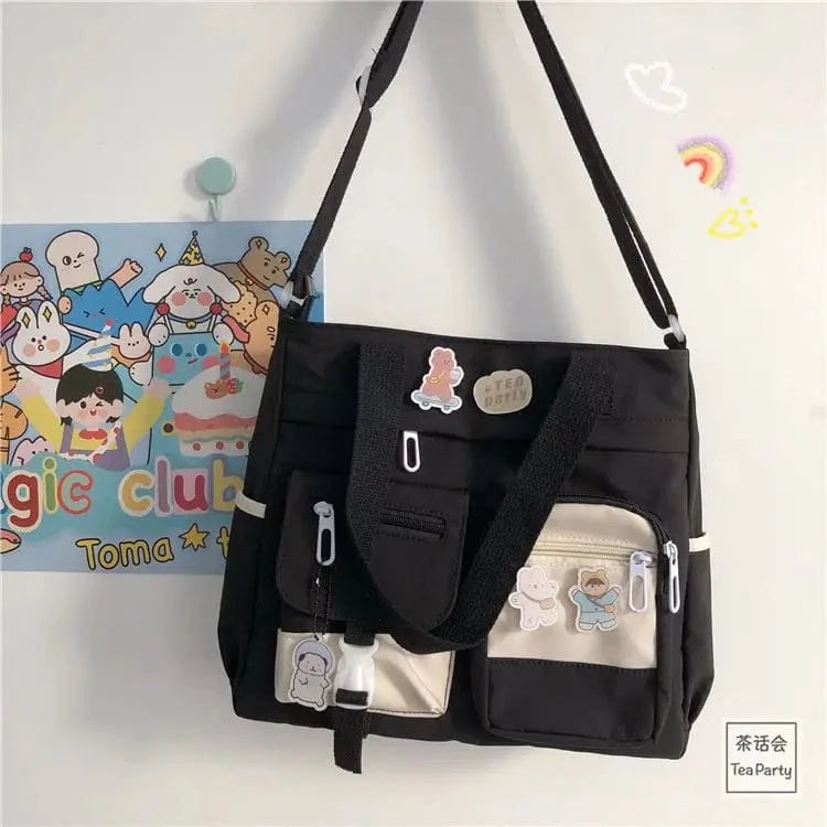 Sac de Cours Japonais Noir / 30 x 28 x 10 cm