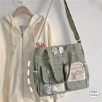 Sac de Cours Japonais Vert / 30 x 28 x 10 cm