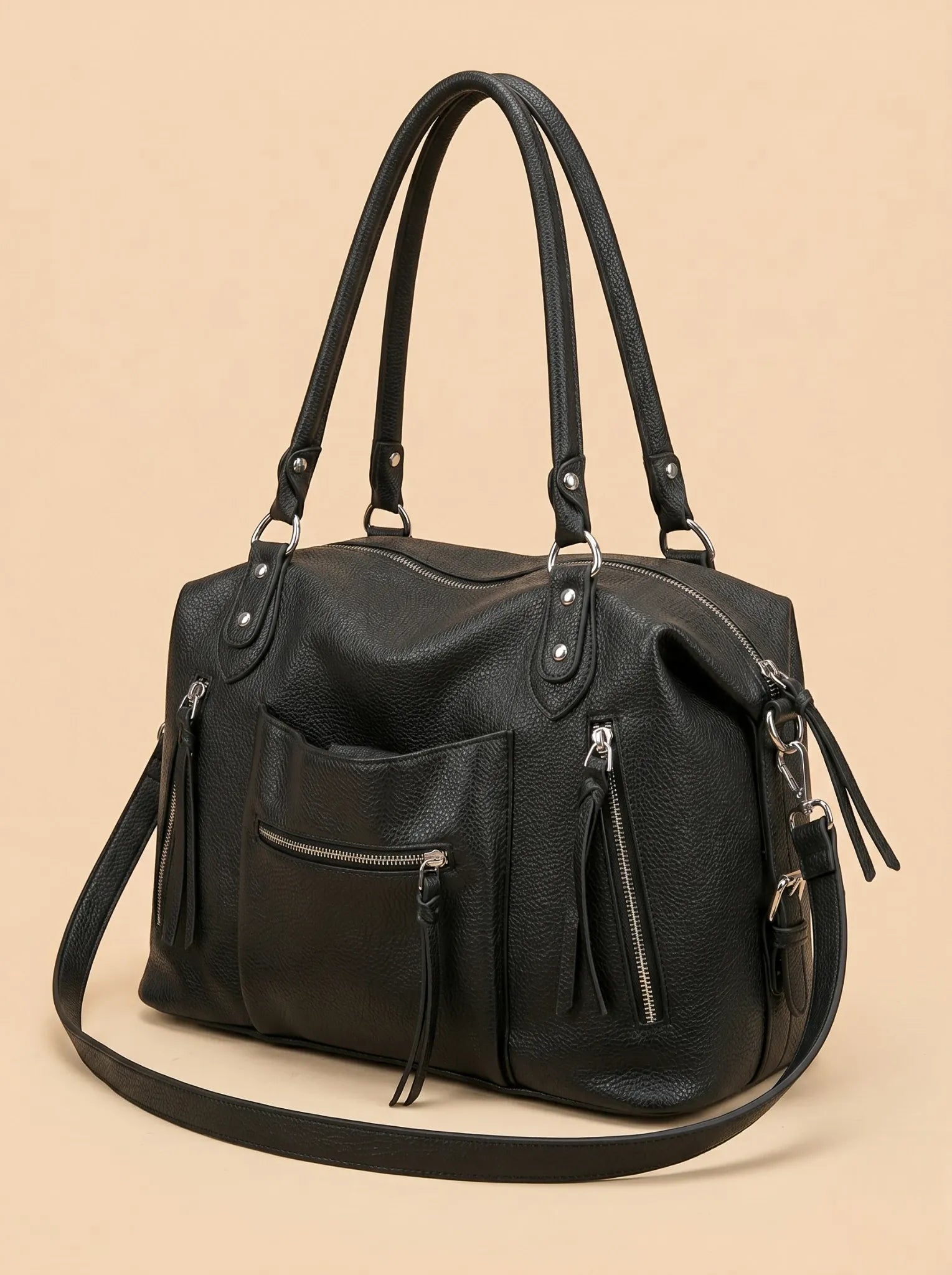 Sac de Cours Luxe Simili Cuir Noir