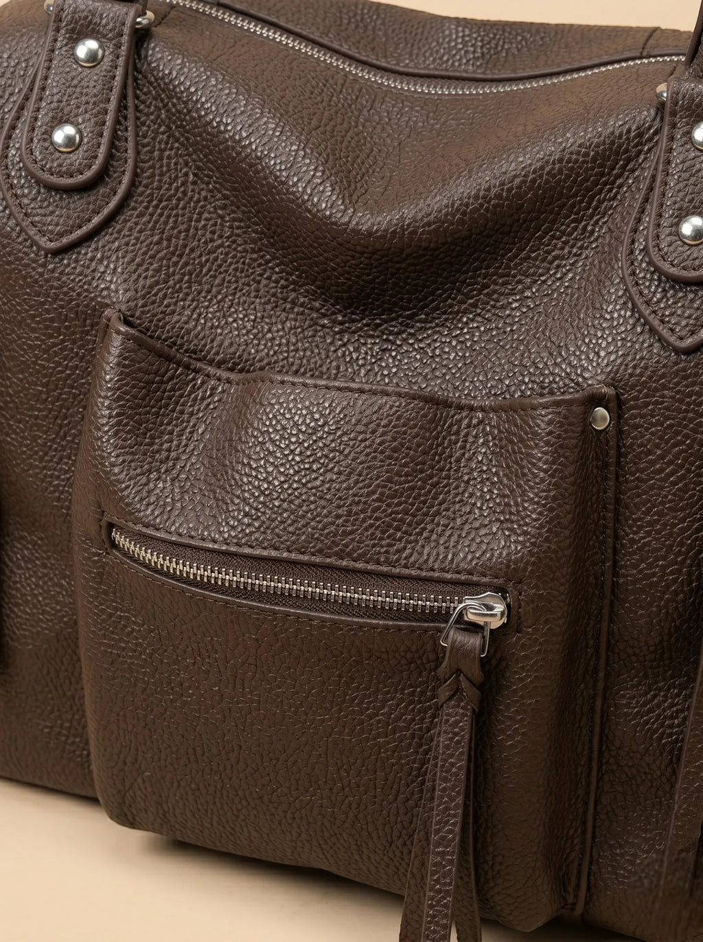 Sac de Cours Luxe Simili Cuir Marron