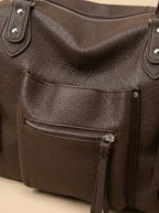 Sac de Cours Luxe Simili Cuir Marron