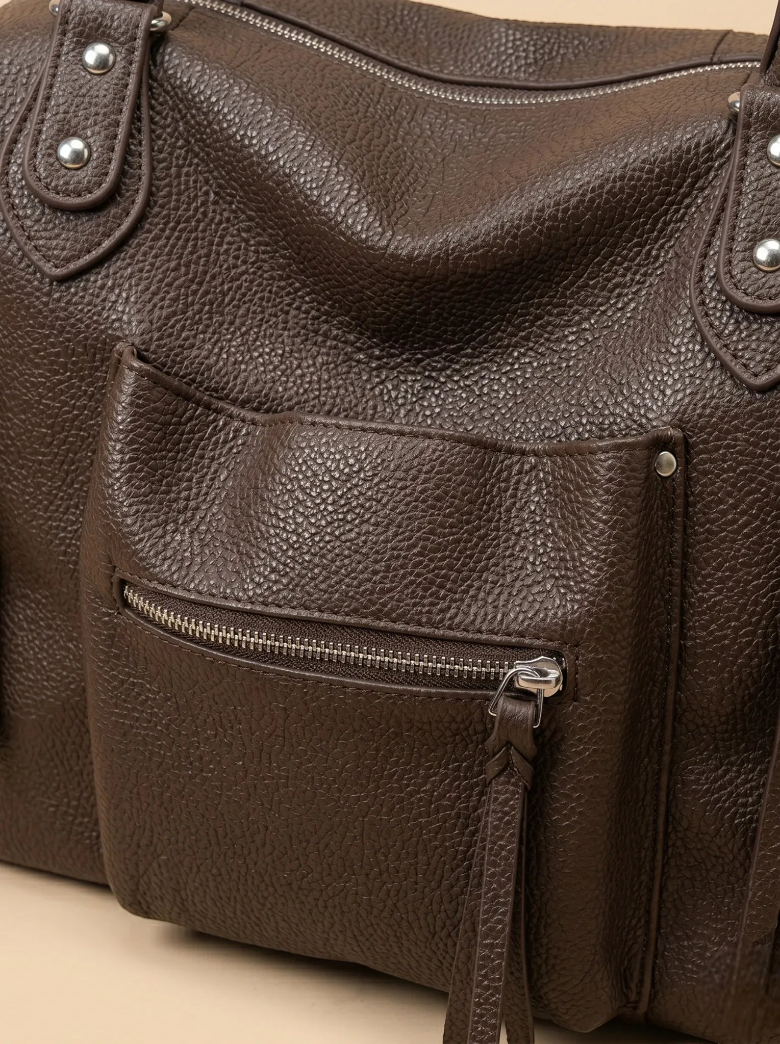 Sac de Cours Luxe Simili Cuir Marron
