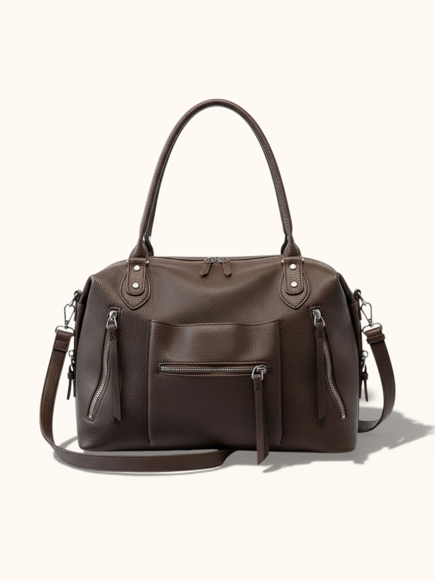 Sac de Cours Luxe Simili Cuir Marron