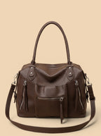 Sac de Cours Luxe Simili Cuir Marron