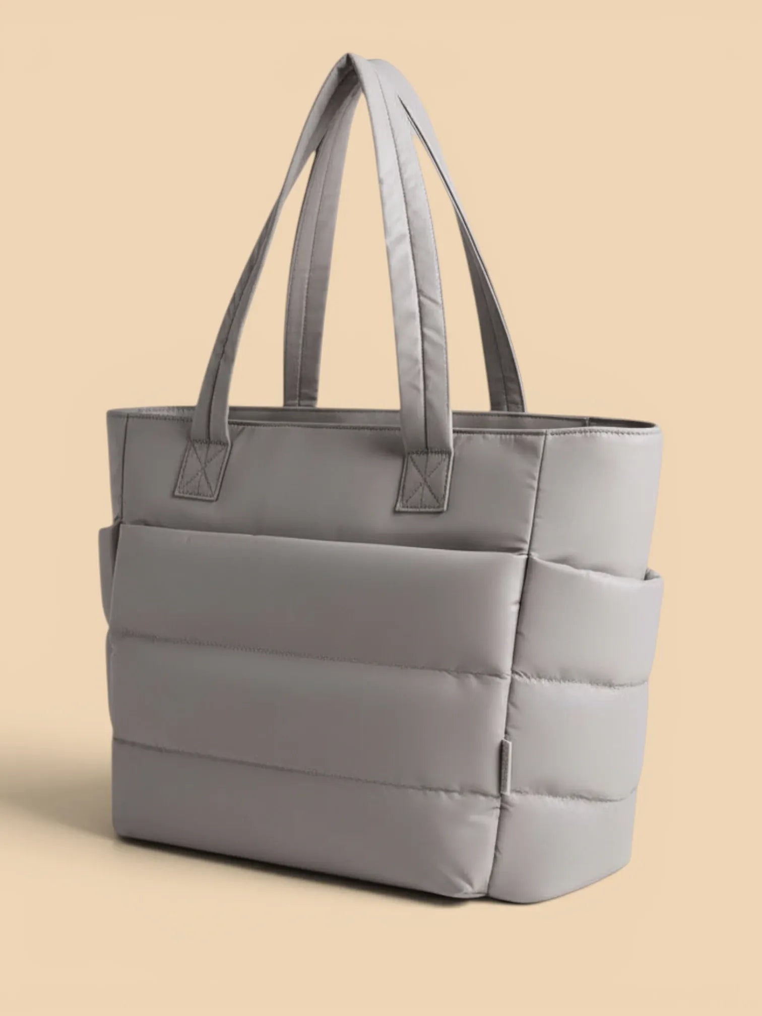 Sac de Cours Matelassé Gris