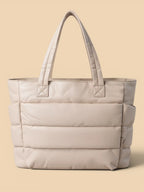 Sac de Cours Matelassé Beige
