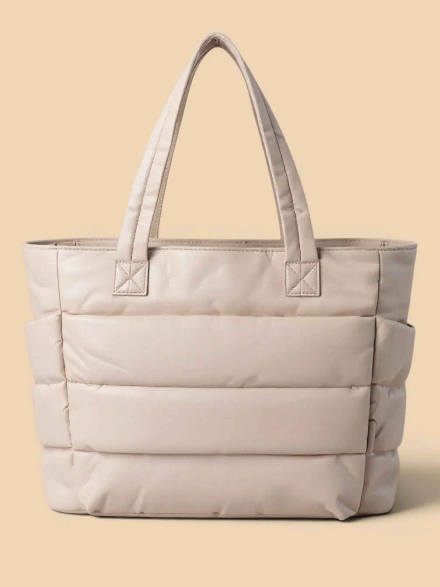 Sac de Cours Matelassé Beige
