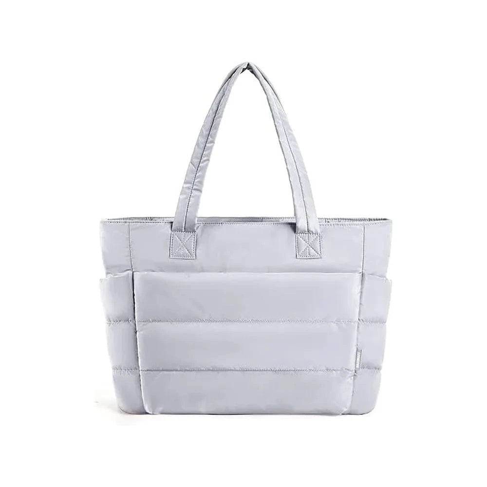 Sac de Cours Matelassé Gris