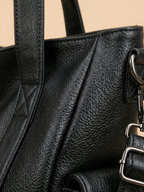 Sac de Cours Minimaliste en Cuir Vegan Noir
