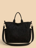 Sac de Cours Multipoches en Velours Noir