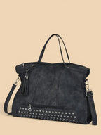 Sac de Cours Porté Épaule Style Rock Noir