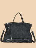 Sac de Cours Porté Épaule Style Rock Noir