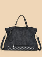 Sac de Cours Porté Épaule Style Rock Noir