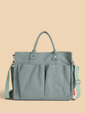 Sac de Cours Rectangulaire en Velours Vert