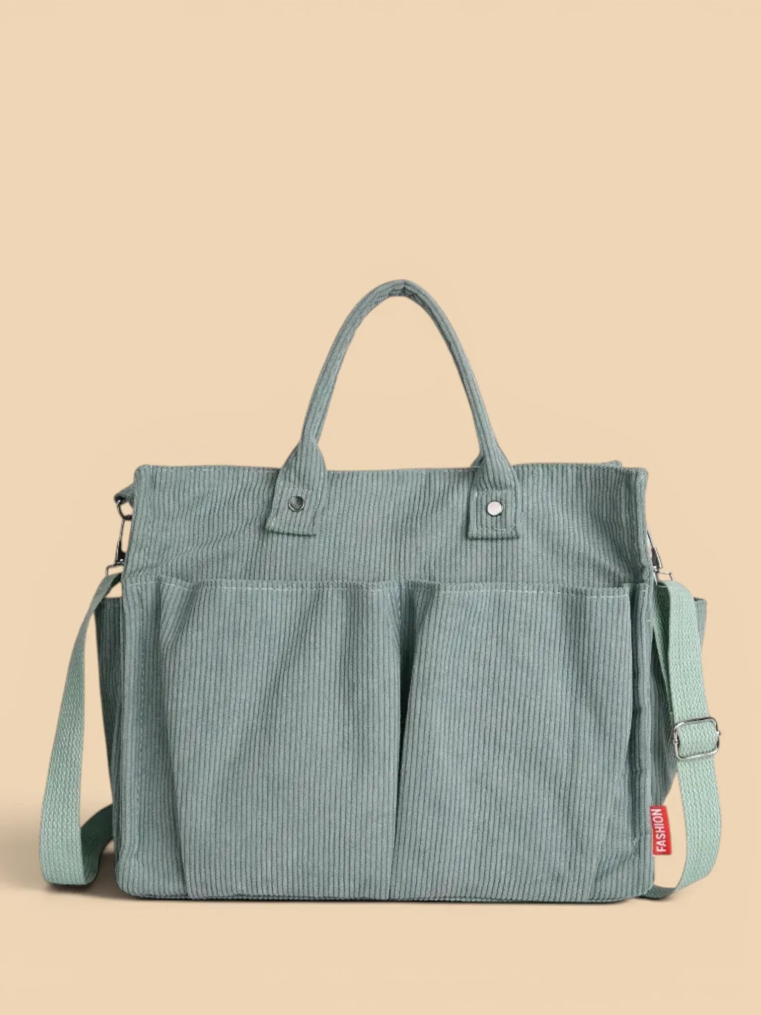 Sac de Cours Rectangulaire en Velours Vert