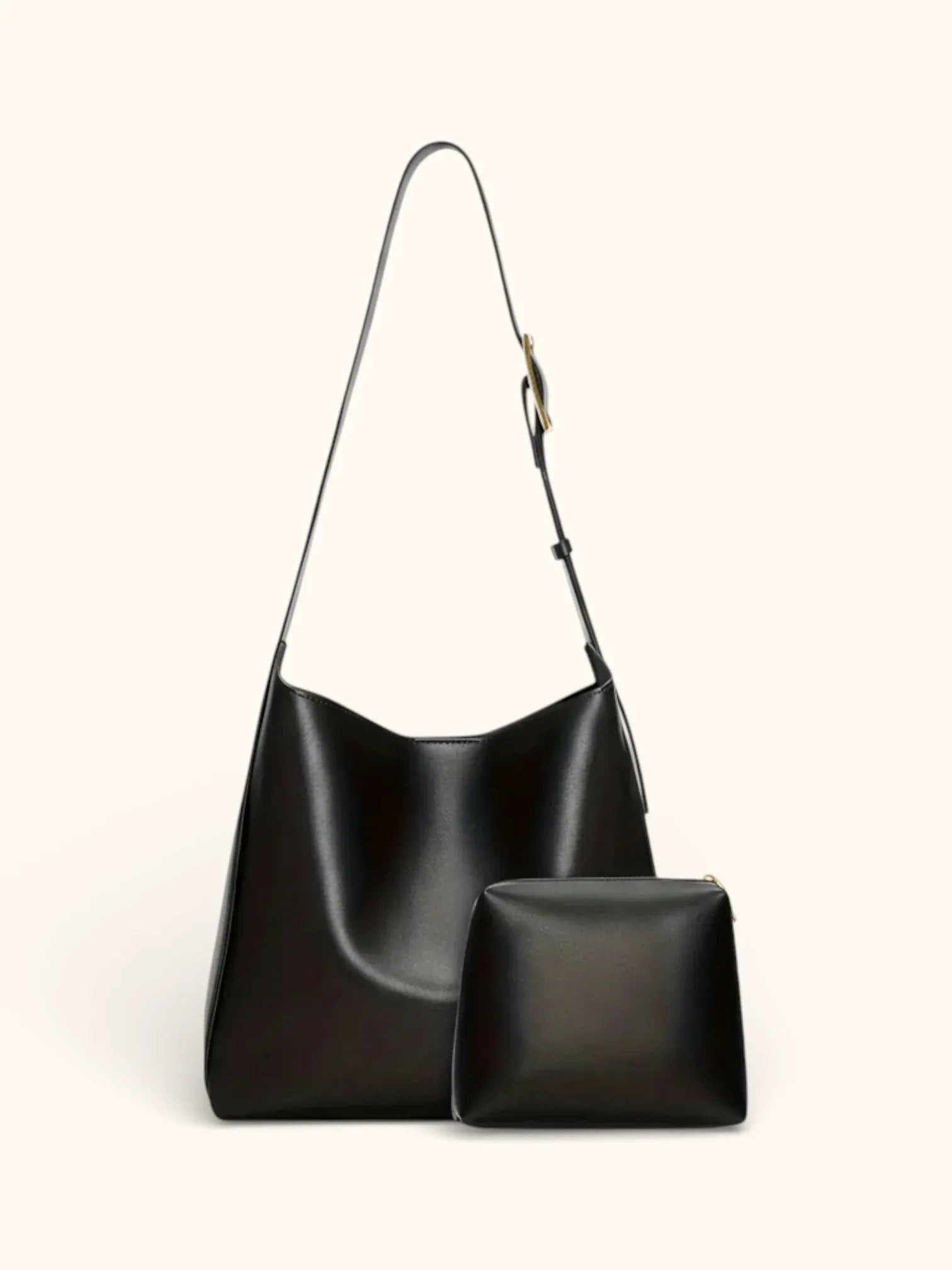 Sac de Cours Simili Cuir et sa pochette Noir