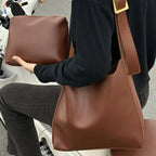 Sac de Cours Simili Cuir Marron
