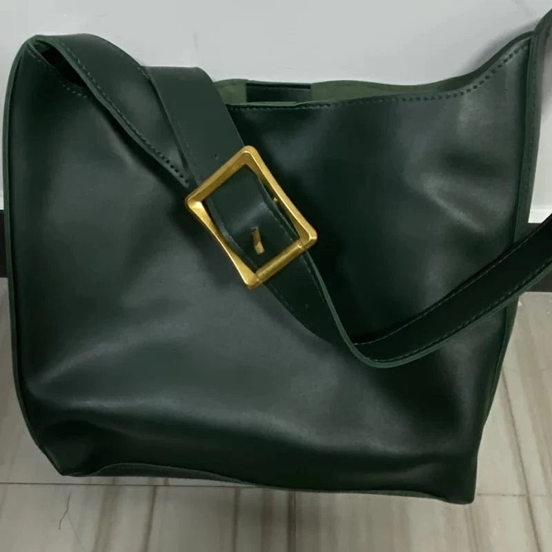 Sac de Cours Simili Cuir Vert