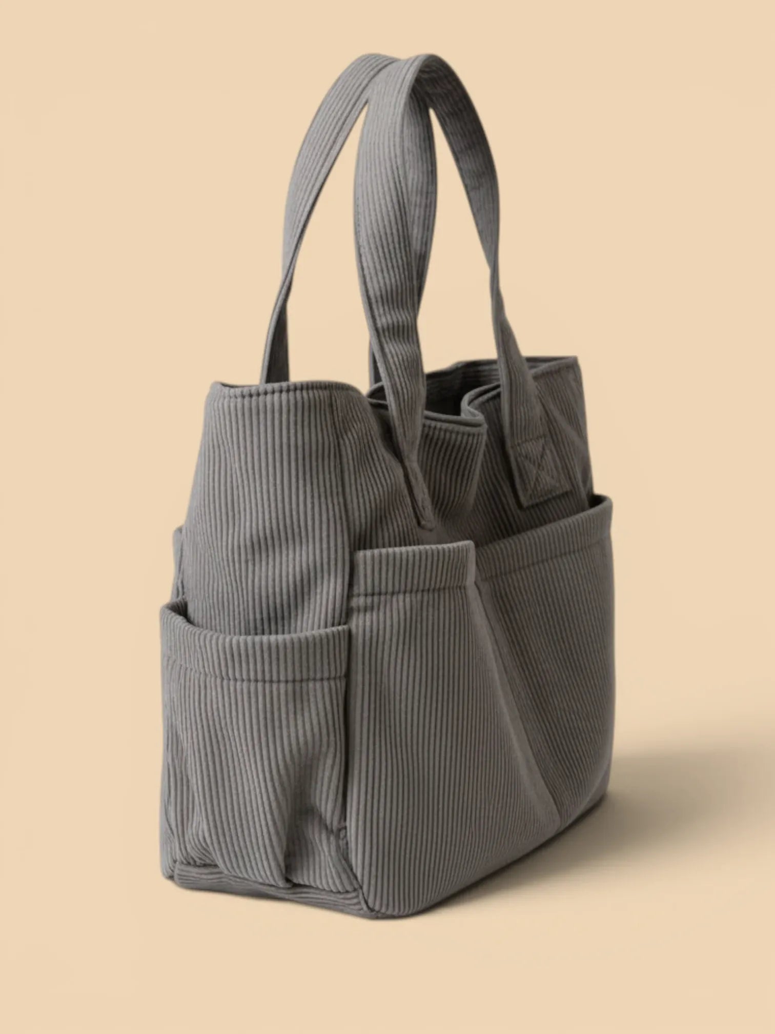 Sac de Cours Souple en Velours Gris