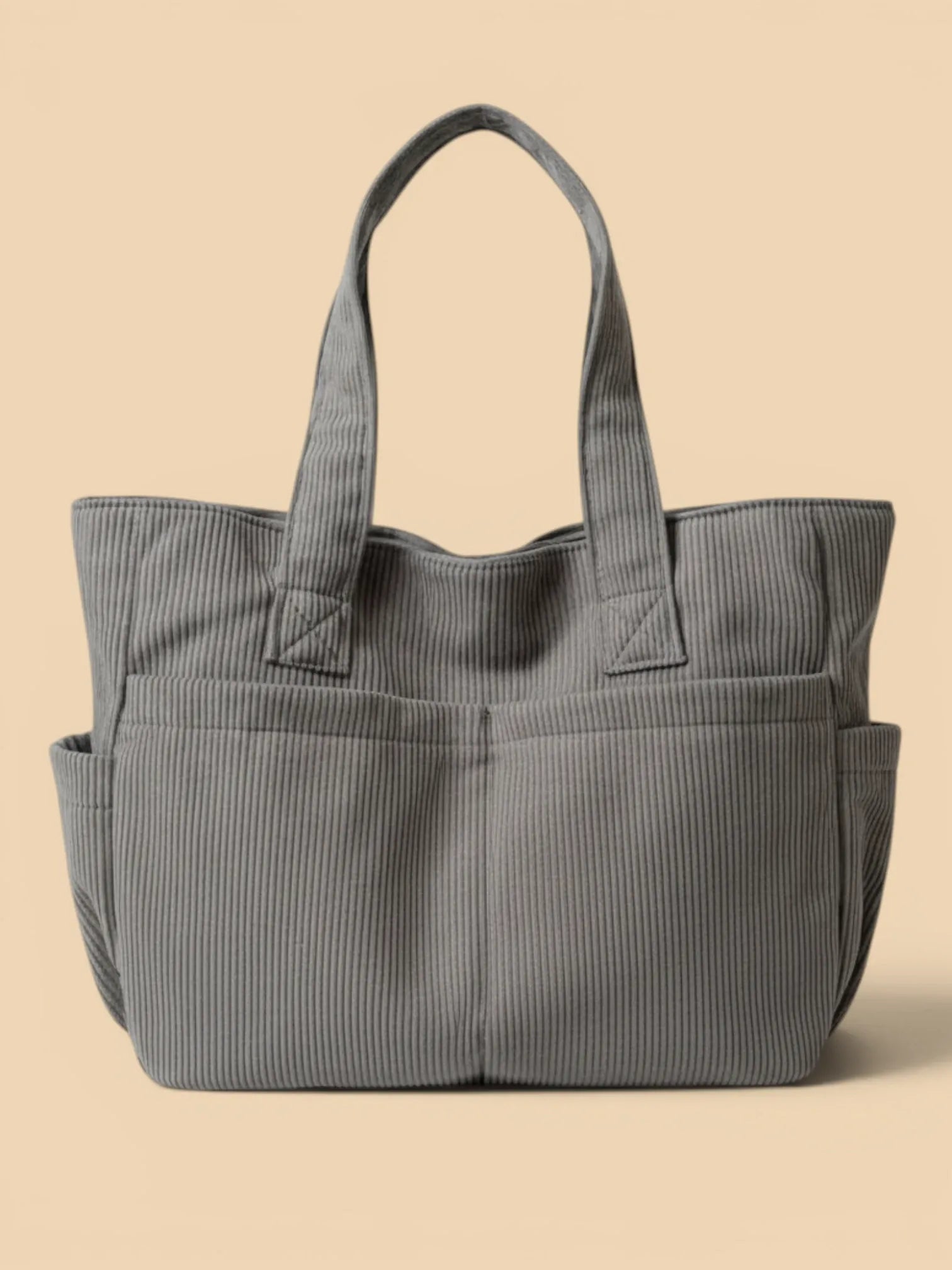 Sac de Cours Souple en Velours Gris