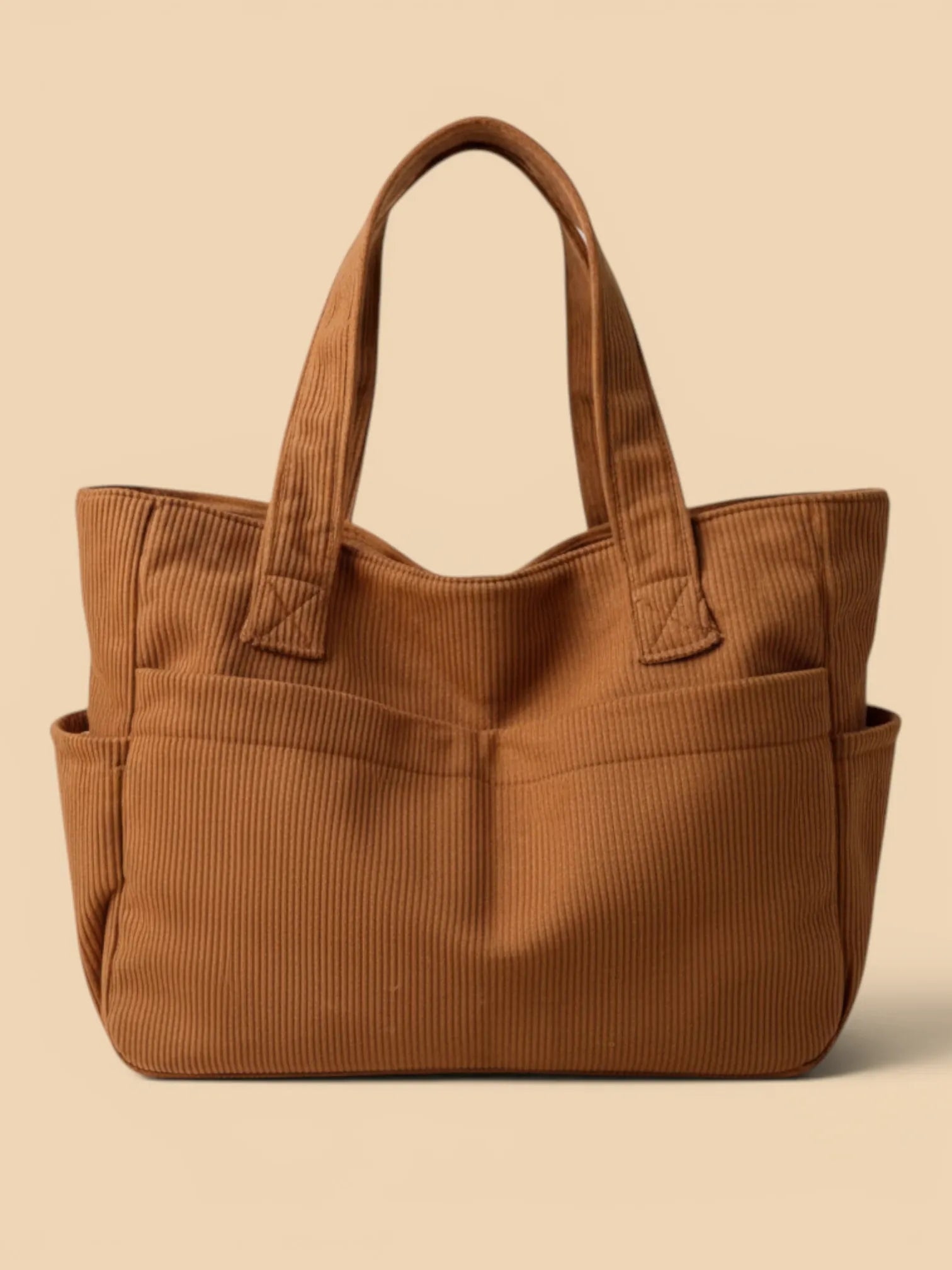 Sac de Cours Souple en Velours Marron