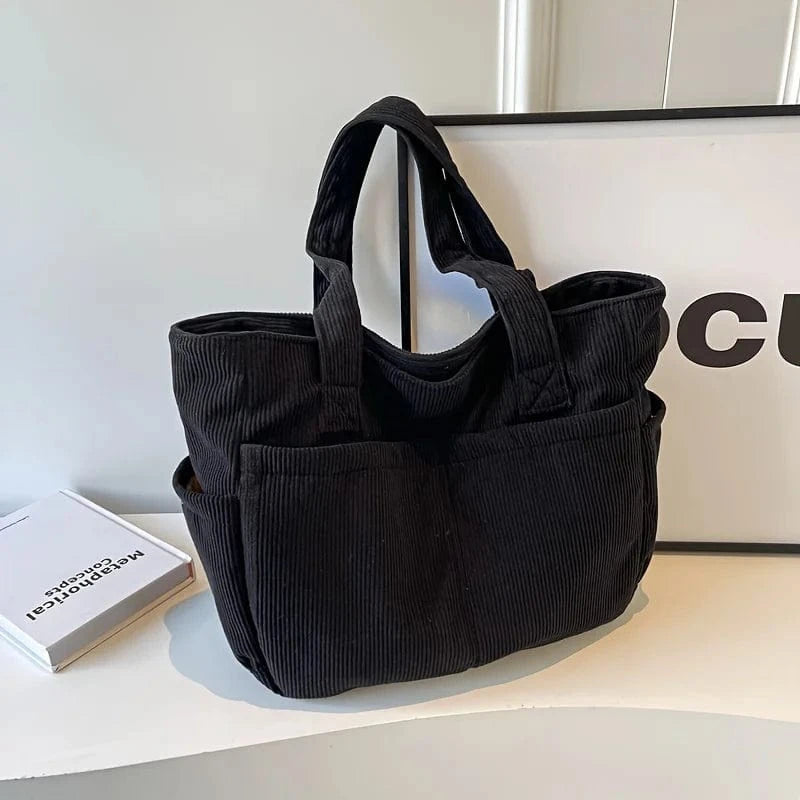 Sac de Cours Souple en Velours Noir