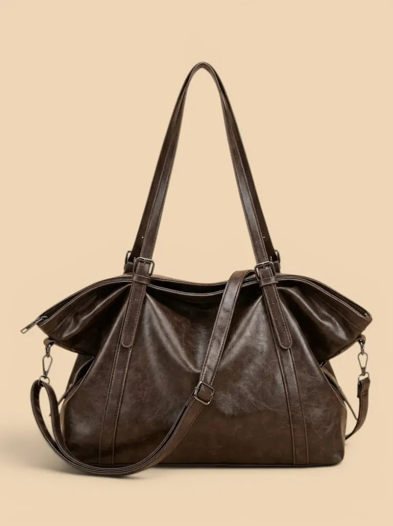 Sac de Cours Vegan Oversize Femme Tendance Café
