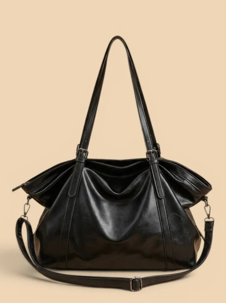 Sac de Cours Vegan Oversize Femme Tendance Noir