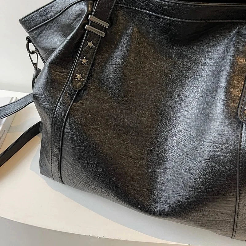 Sac de Cours Vintage en Simili Cuir Marron