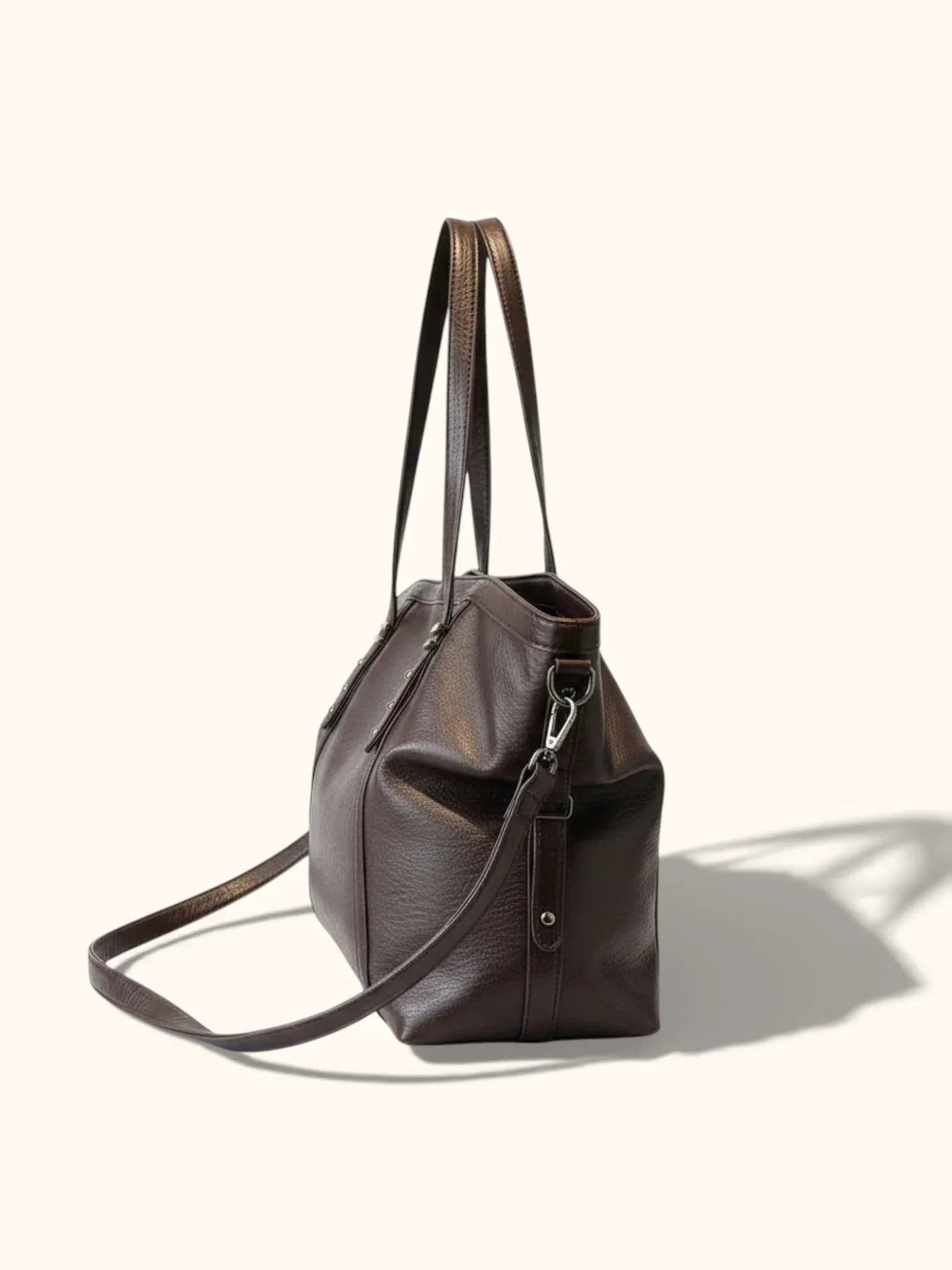 Sac de Cours Vintage en Simili Cuir Café