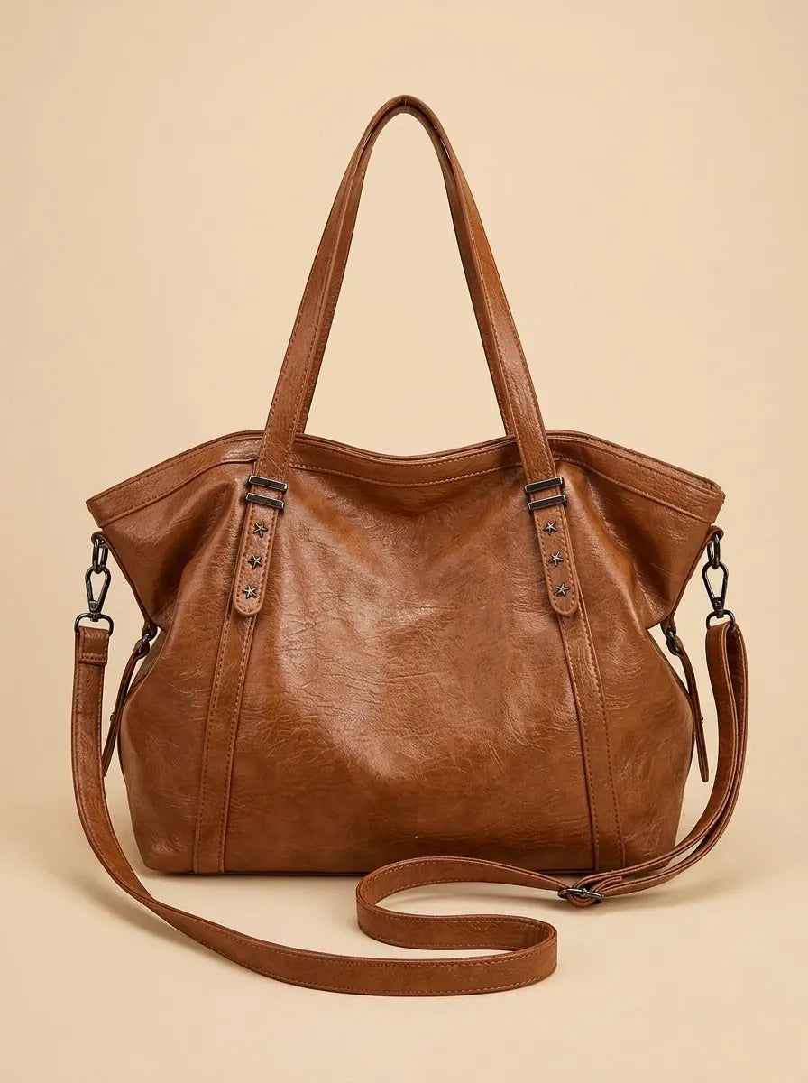 Sac de Cours Vintage en Simili Cuir Marron