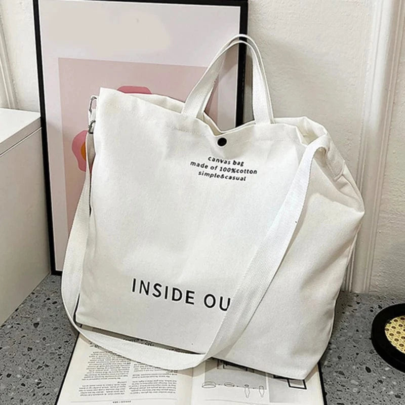 Sac en Toile Cabas Bandoulière Blanc