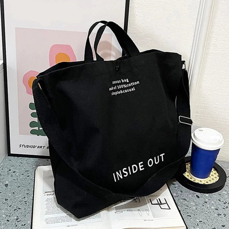 Sac en Toile Cabas Bandoulière Noir