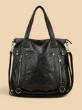 Sac Épaule Y2K Large en Cuir Vegan Noir