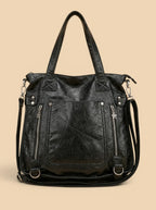 Sac Épaule Y2K Large en Cuir Vegan Noir