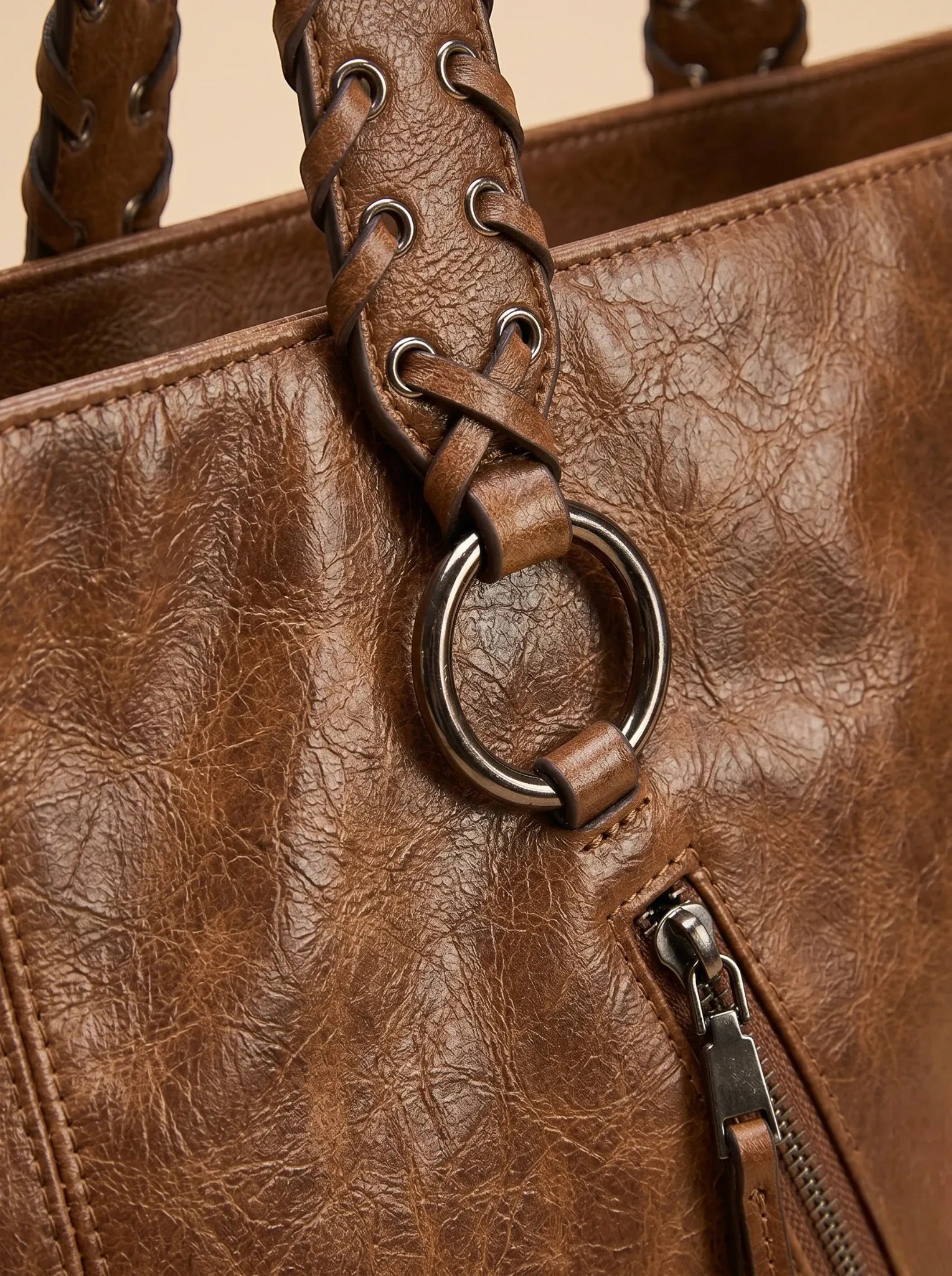 Sac Fourre-Tout Marron Rock Chic Marron
