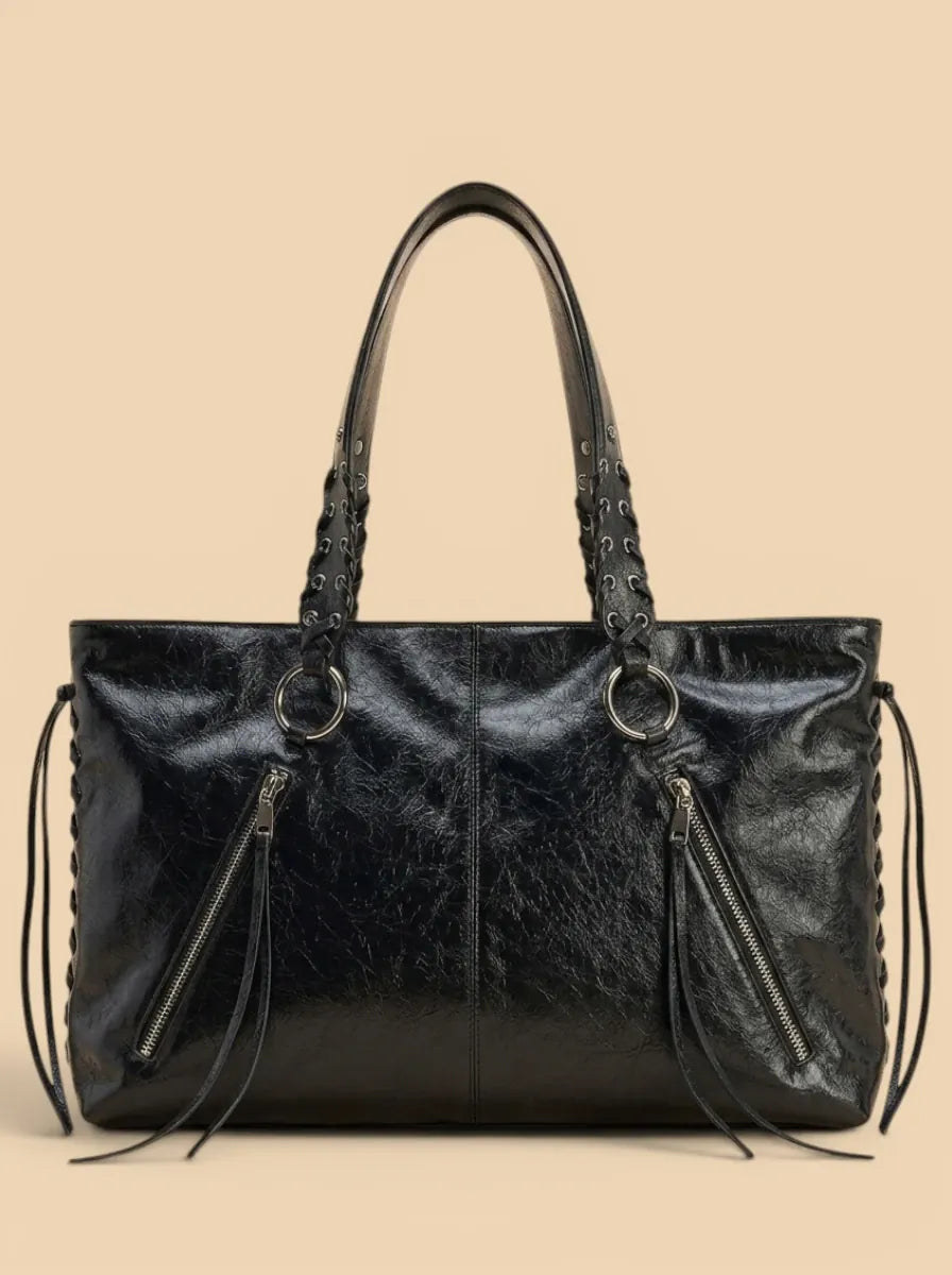 Sac Fourre-Tout Noir Rock Chic Noir