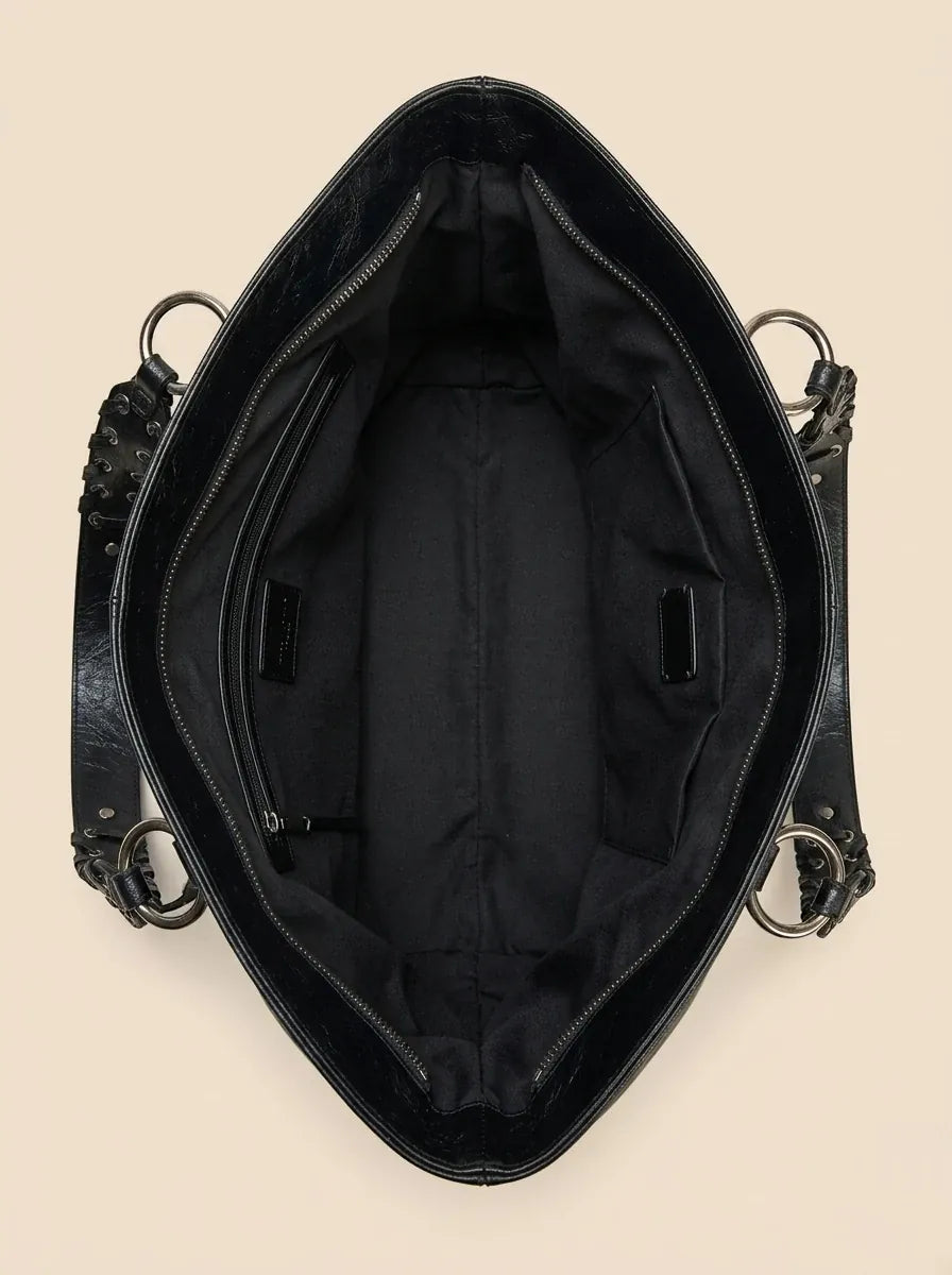 Sac Fourre-Tout Noir Rock Chic Noir