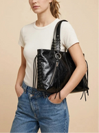 Sac Fourre-Tout Noir Rock Chic Noir