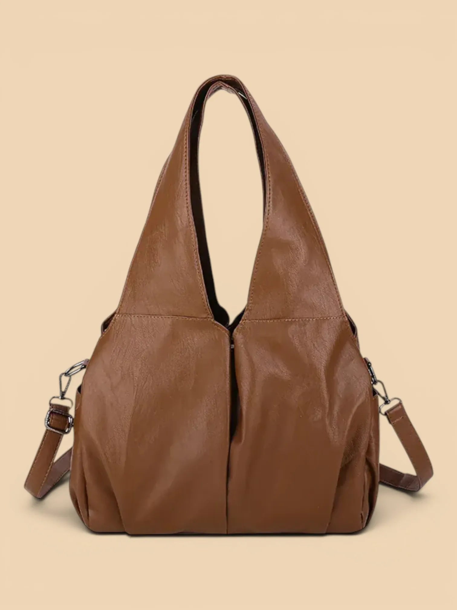 Sac Hobo Cuir Souple Oversize Femme Marron
