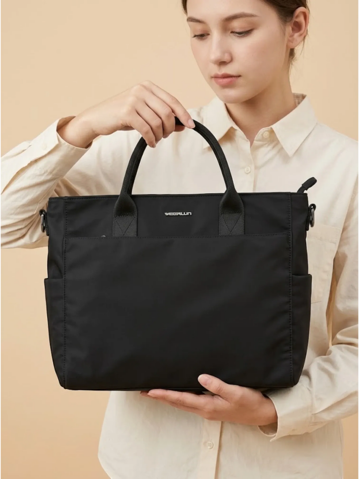 Sac ordinateur cabas compact noir Noir / 15.6 pouces